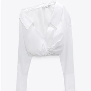 PLEATED CROP SHIRT